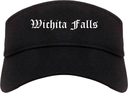 Wichita Falls Texas TX Old English Mens Visor Cap Hat Black