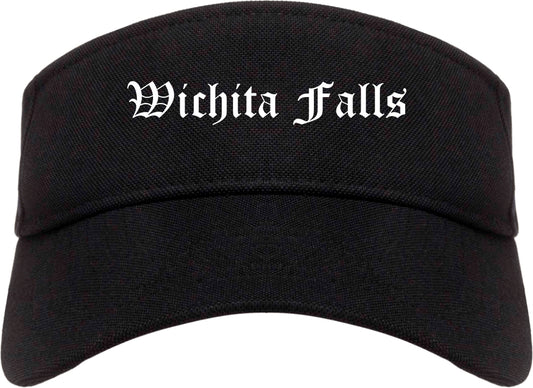 Wichita Falls Texas TX Old English Mens Visor Cap Hat Black