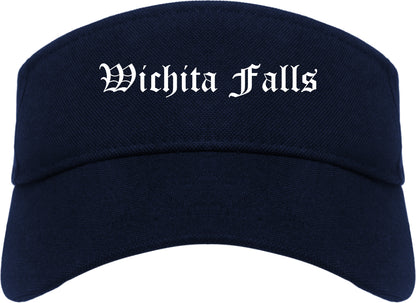 Wichita Falls Texas TX Old English Mens Visor Cap Hat Navy Blue