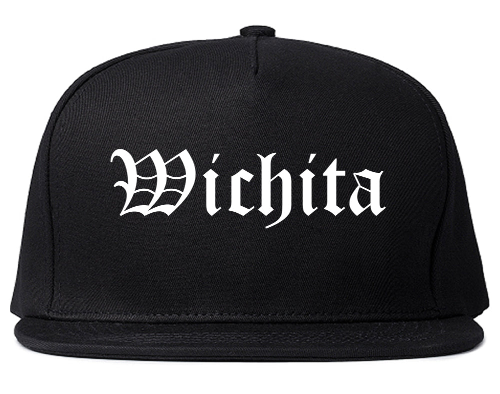 Wichita Kansas KS Old English Mens Snapback Hat Black