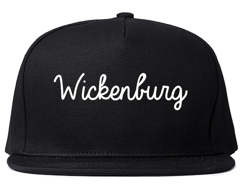 Wickenburg Arizona AZ Script Mens Snapback Hat Black