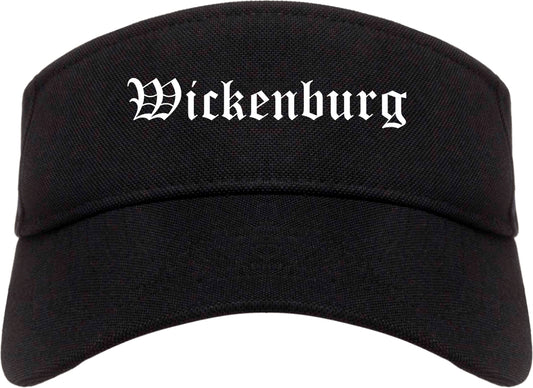 Wickenburg Arizona AZ Old English Mens Visor Cap Hat Black