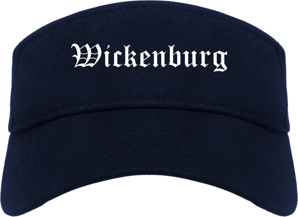 Wickenburg Arizona AZ Old English Mens Visor Cap Hat Navy Blue