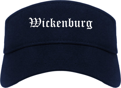 Wickenburg Arizona AZ Old English Mens Visor Cap Hat Navy Blue