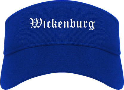 Wickenburg Arizona AZ Old English Mens Visor Cap Hat Royal Blue