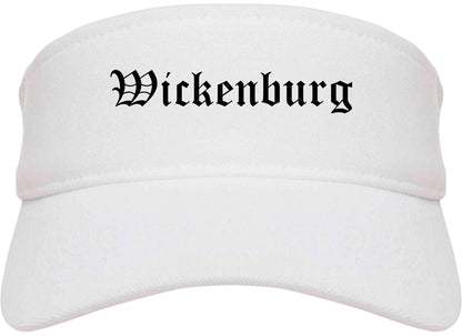 Wickenburg Arizona AZ Old English Mens Visor Cap Hat White