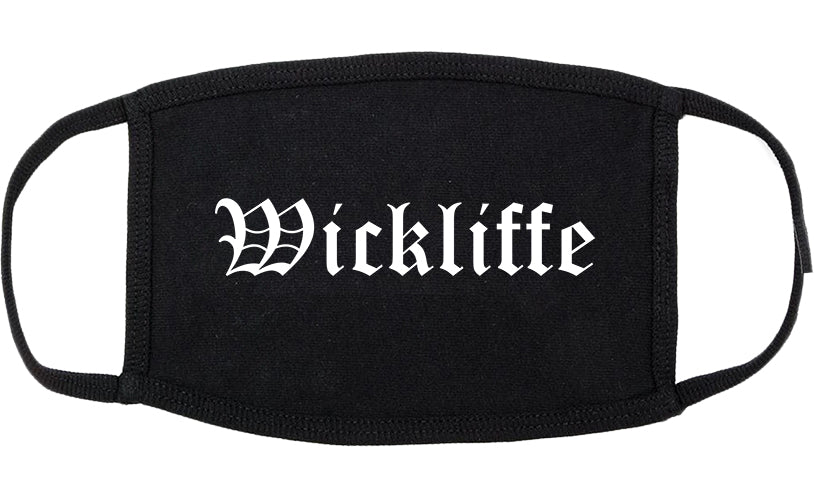 Wickliffe Ohio OH Old English Cotton Face Mask Black