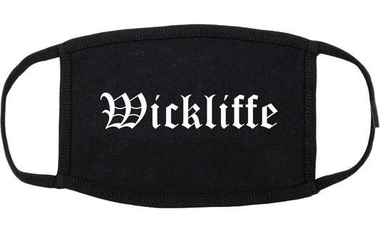 Wickliffe Ohio OH Old English Cotton Face Mask Black