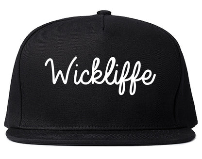 Wickliffe Ohio OH Script Mens Snapback Hat Black