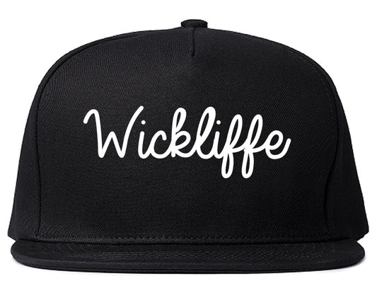 Wickliffe Ohio OH Script Mens Snapback Hat Black