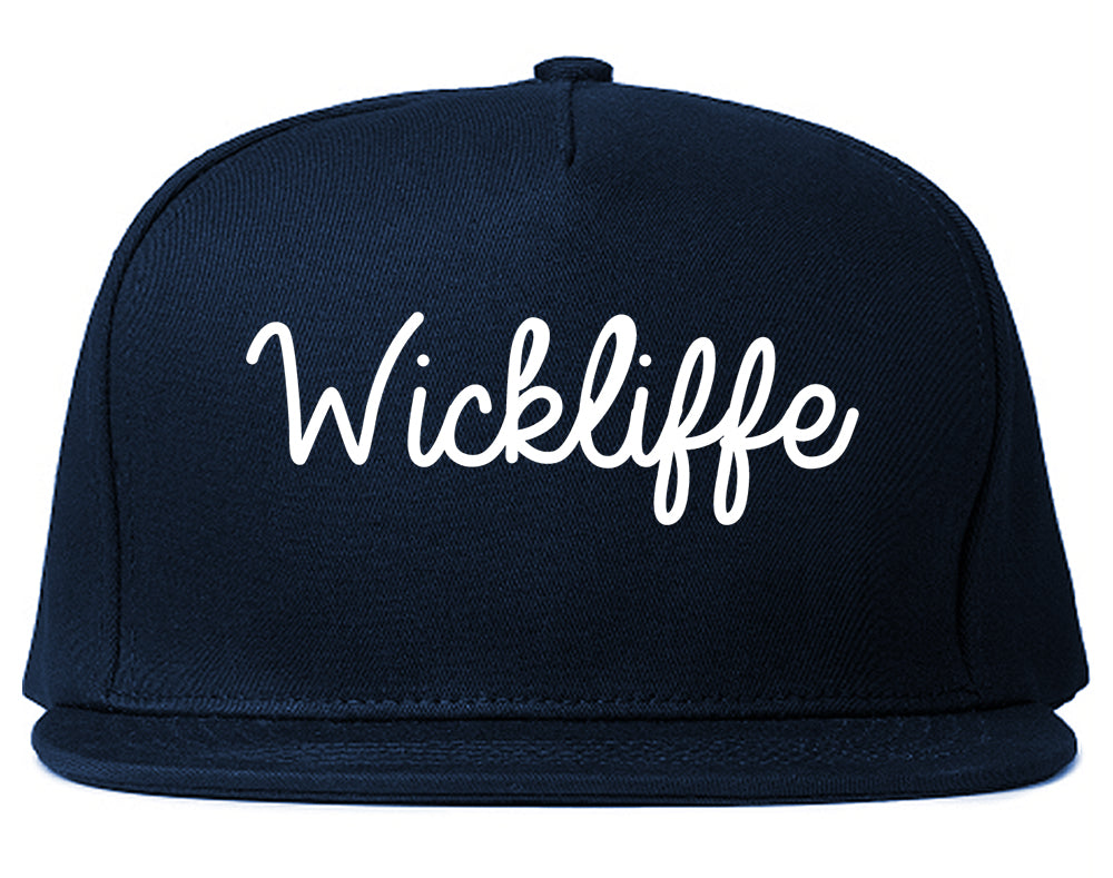 Wickliffe Ohio OH Script Mens Snapback Hat Navy Blue
