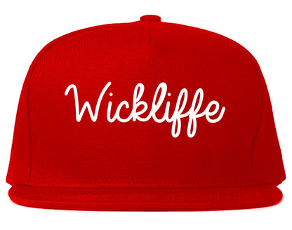 Wickliffe Ohio OH Script Mens Snapback Hat Red