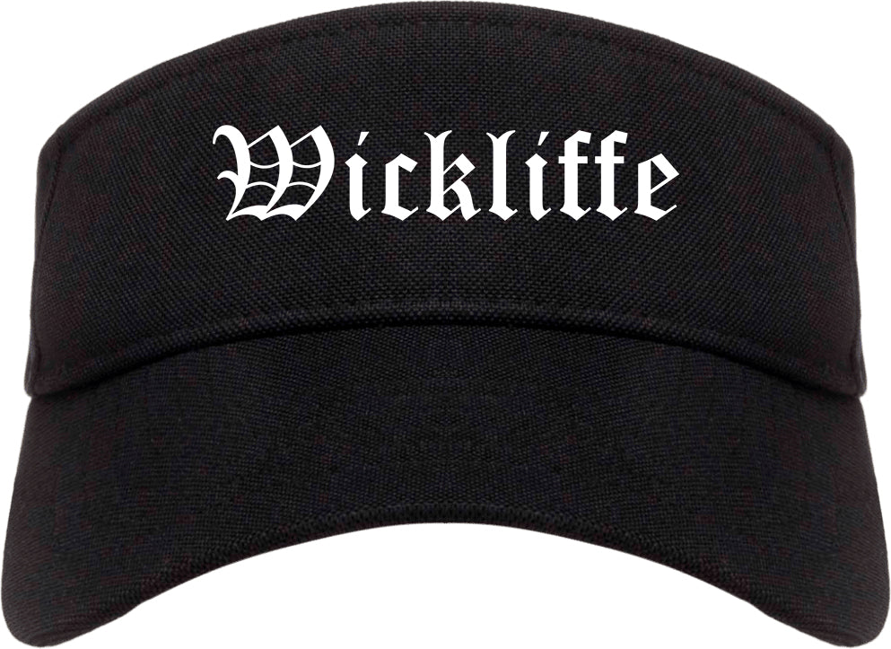 Wickliffe Ohio OH Old English Mens Visor Cap Hat Black