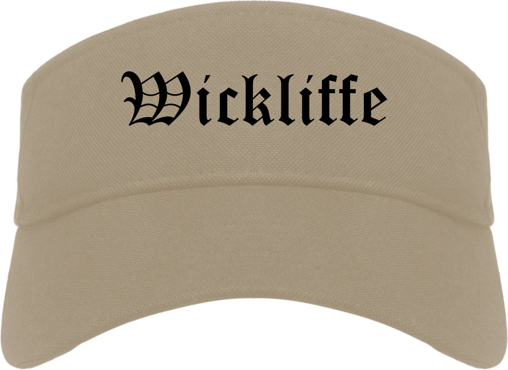 Wickliffe Ohio OH Old English Mens Visor Cap Hat Khaki
