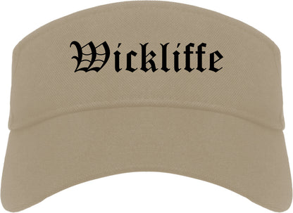 Wickliffe Ohio OH Old English Mens Visor Cap Hat Khaki