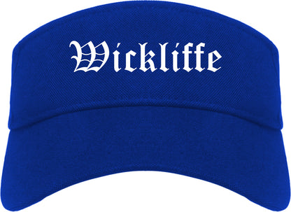 Wickliffe Ohio OH Old English Mens Visor Cap Hat Royal Blue