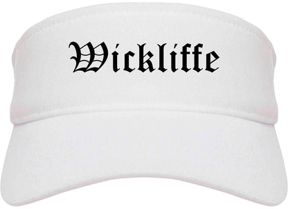 Wickliffe Ohio OH Old English Mens Visor Cap Hat White