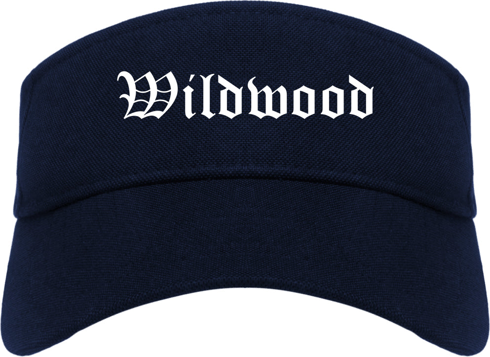 Wildwood Missouri MO Old English Mens Visor Cap Hat Navy Blue