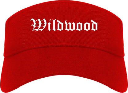 Wildwood Missouri MO Old English Mens Visor Cap Hat Red