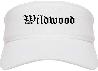 Wildwood Missouri MO Old English Mens Visor Cap Hat White