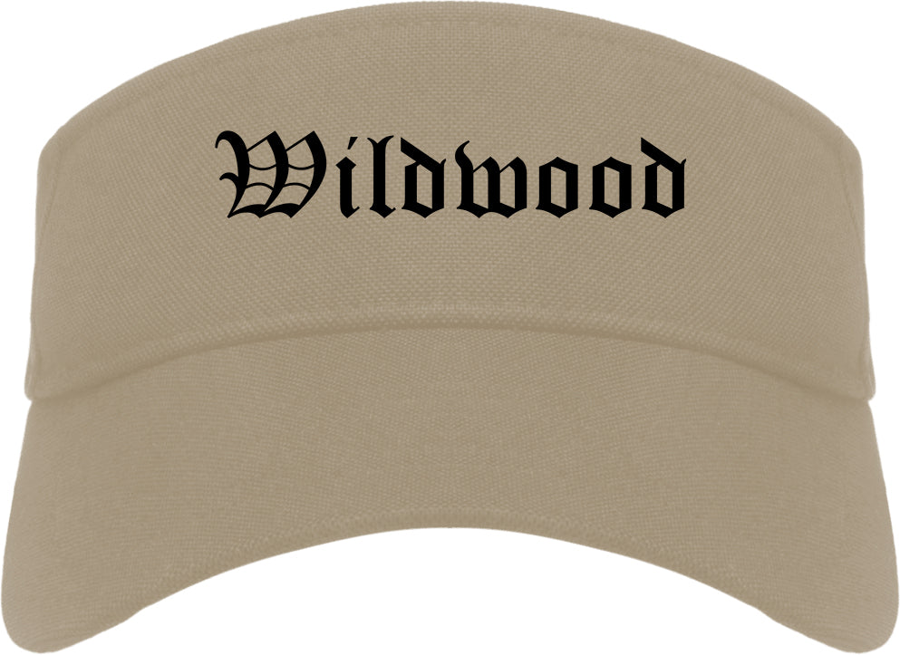 Wildwood New Jersey NJ Old English Mens Visor Cap Hat Khaki