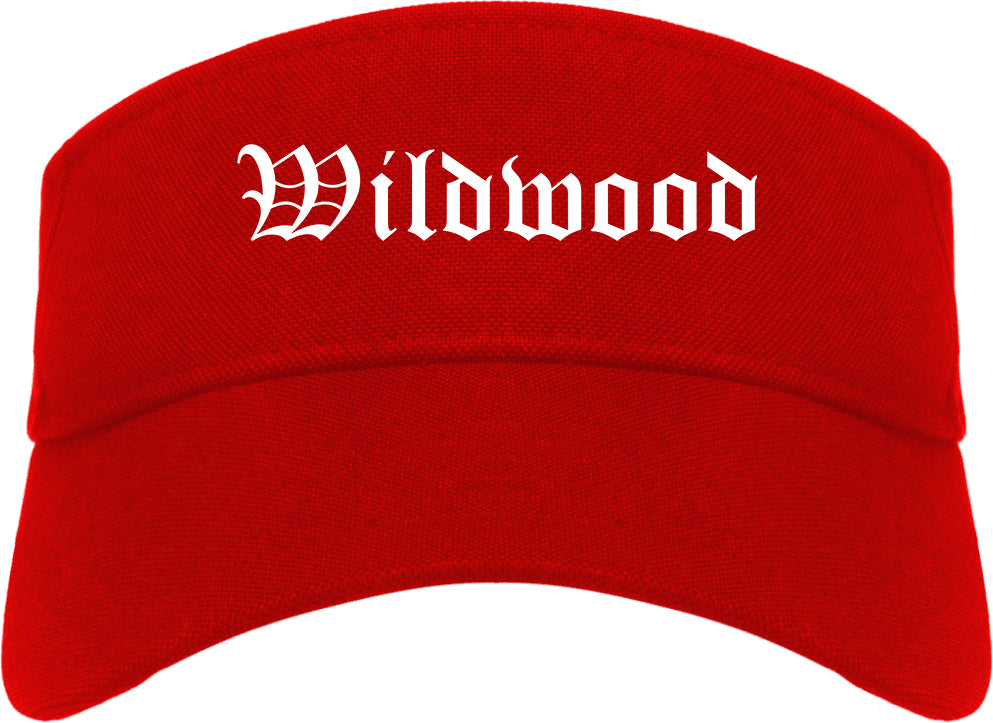 Wildwood New Jersey NJ Old English Mens Visor Cap Hat Red