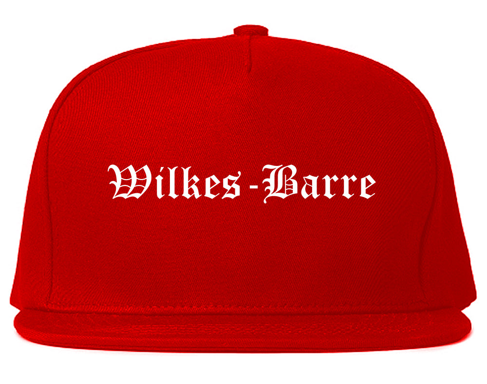 Wilkes Barre Pennsylvania PA Old English Mens Snapback Hat Red