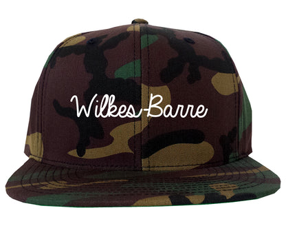 Wilkes Barre Pennsylvania PA Script Mens Snapback Hat Army Camo