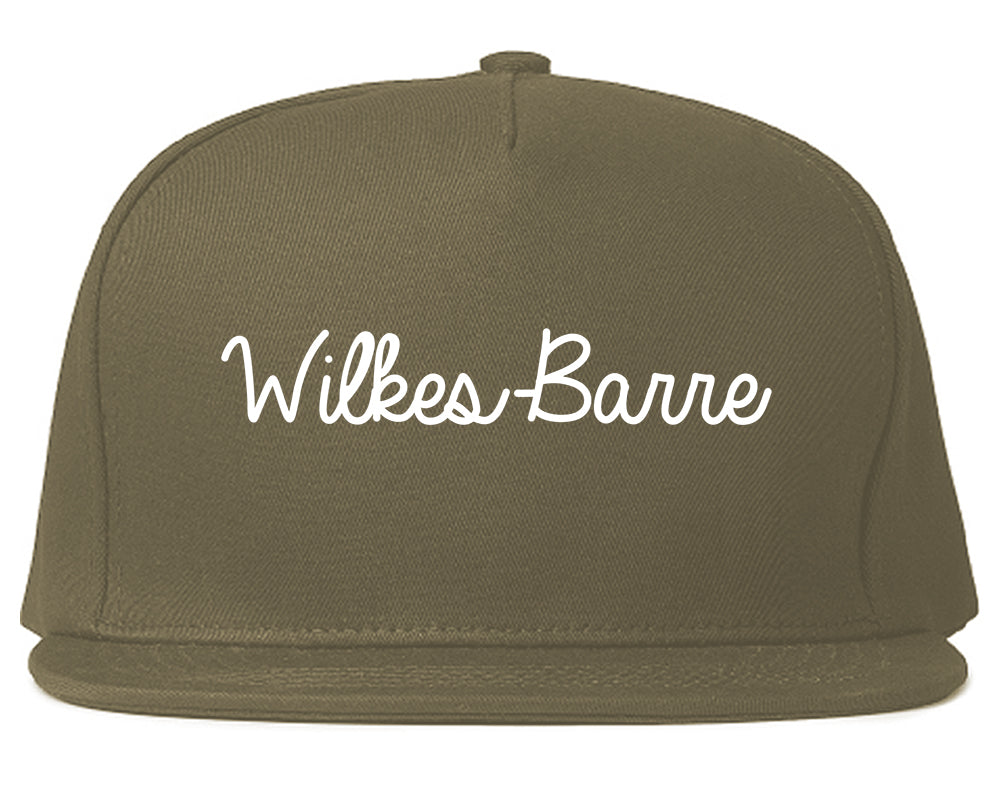 Wilkes Barre Pennsylvania PA Script Mens Snapback Hat Grey