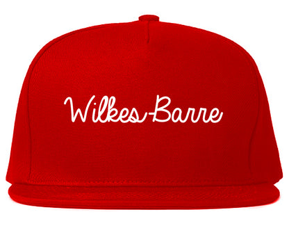 Wilkes Barre Pennsylvania PA Script Mens Snapback Hat Red