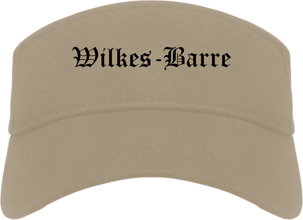 Wilkes Barre Pennsylvania PA Old English Mens Visor Cap Hat Khaki