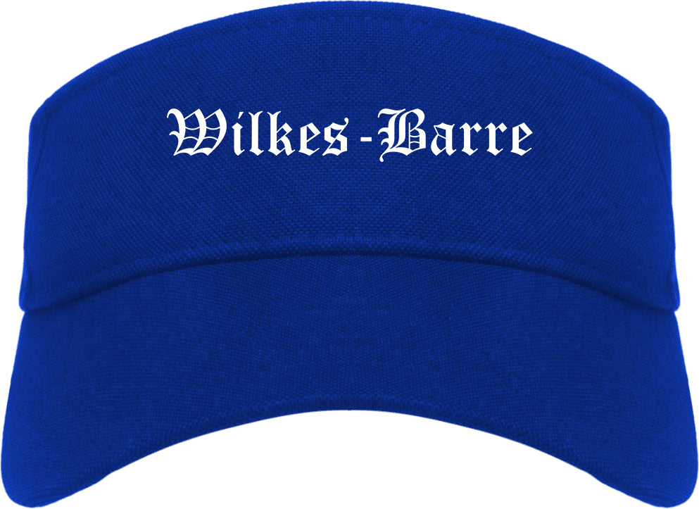 Wilkes Barre Pennsylvania PA Old English Mens Visor Cap Hat Royal Blue