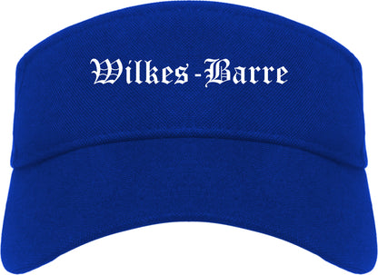 Wilkes Barre Pennsylvania PA Old English Mens Visor Cap Hat Royal Blue