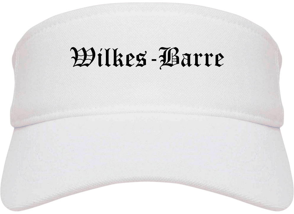 Wilkes Barre Pennsylvania PA Old English Mens Visor Cap Hat White
