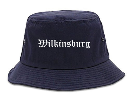 Wilkinsburg Pennsylvania PA Old English Mens Bucket Hat Navy Blue