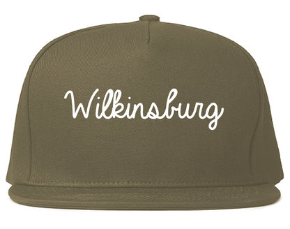 Wilkinsburg Pennsylvania PA Script Mens Snapback Hat Grey