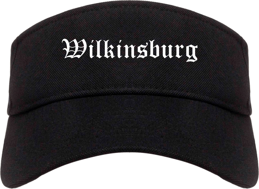 Wilkinsburg Pennsylvania PA Old English Mens Visor Cap Hat Black