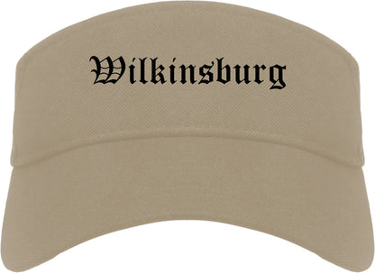 Wilkinsburg Pennsylvania PA Old English Mens Visor Cap Hat Khaki