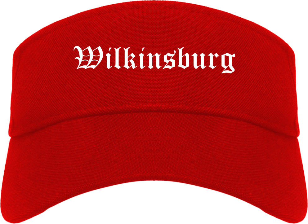 Wilkinsburg Pennsylvania PA Old English Mens Visor Cap Hat Red