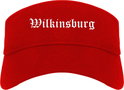 Wilkinsburg Pennsylvania PA Old English Mens Visor Cap Hat Red