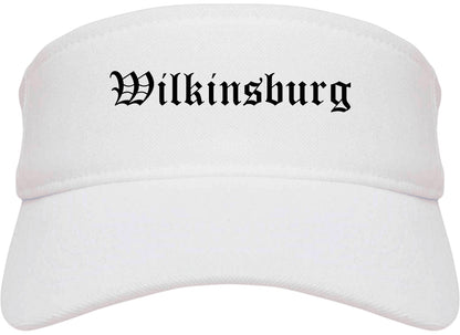 Wilkinsburg Pennsylvania PA Old English Mens Visor Cap Hat White
