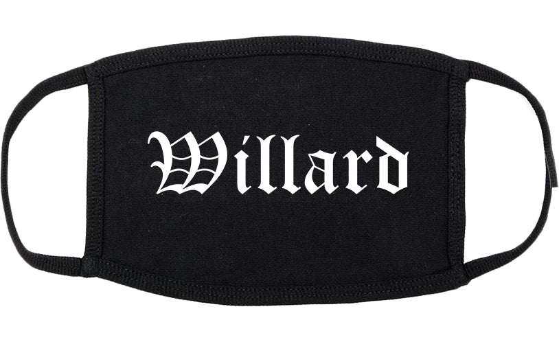 Willard Ohio OH Old English Cotton Face Mask Black