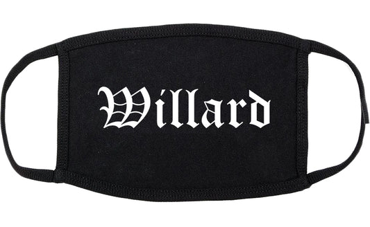 Willard Ohio OH Old English Cotton Face Mask Black