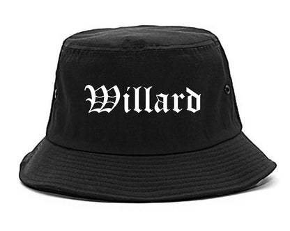 Willard Ohio OH Old English Mens Bucket Hat Black