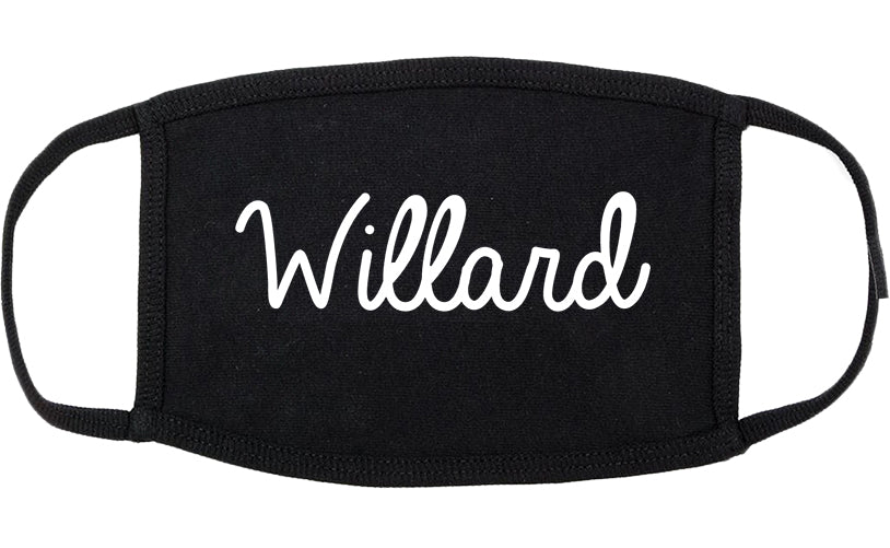 Willard Ohio OH Script Cotton Face Mask Black