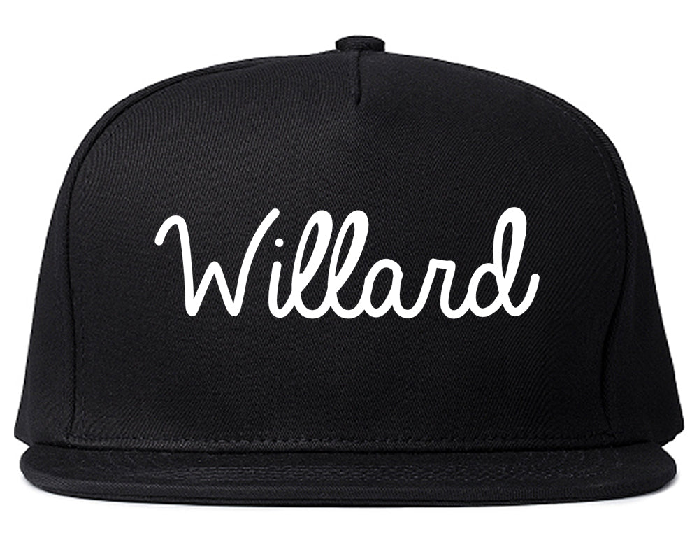 Willard Ohio OH Script Mens Snapback Hat Black