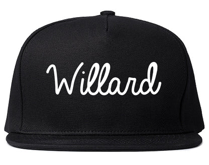 Willard Ohio OH Script Mens Snapback Hat Black