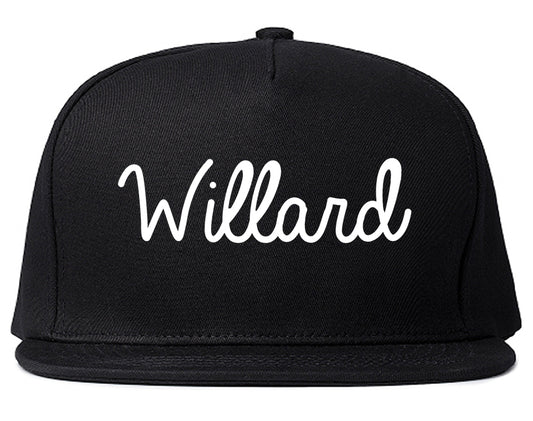 Willard Ohio OH Script Mens Snapback Hat Black