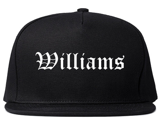 Williams California CA Old English Mens Snapback Hat Black