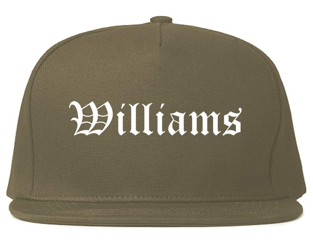 Williams California CA Old English Mens Snapback Hat Grey